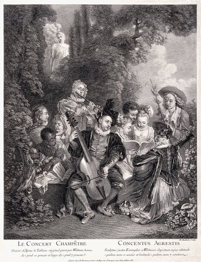 Landskoncerten, 1735 af Jean Antoine Watteau