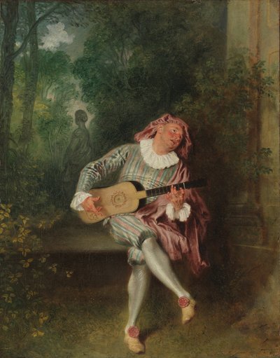 Mezzetin, ca. 1718-20 (olie på lærred) af Jean Antoine Watteau