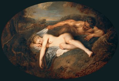 Nymfe og Satyr Jupiter og Antiope af Jean Antoine Watteau