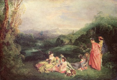 Fredelig kærlighed, c.1718-19 af Jean Antoine Watteau