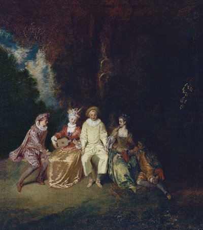 Pjerrotindhold, ca 1712 af Jean Antoine Watteau