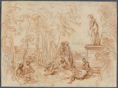Studie til Kærlighedens fest af Jean-Antoine Watteau