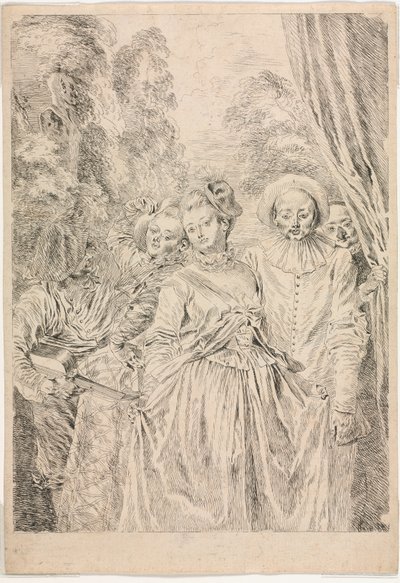 Tøjet er italiensk af Jean-Antoine Watteau