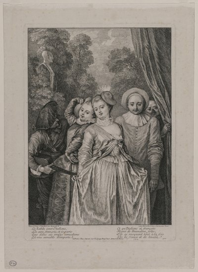 Tøjet er italiensk, 1715-1716. af Jean Antoine Watteau