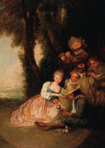 Kærlighedserklæringen, ca. 1716 af Jean Antoine Watteau