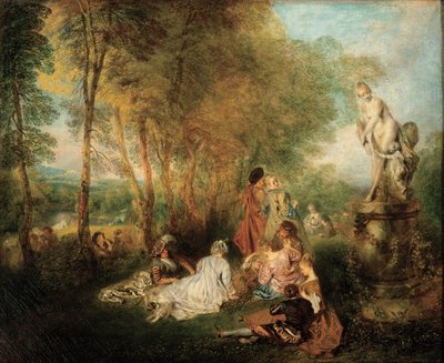 Kærlighedens fest, ca. 1718-1719 af Jean Antoine Watteau