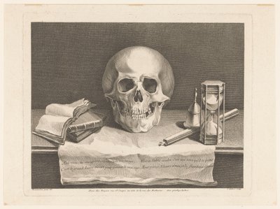 Stilleben med vanitas-symboler af Jean Aubert