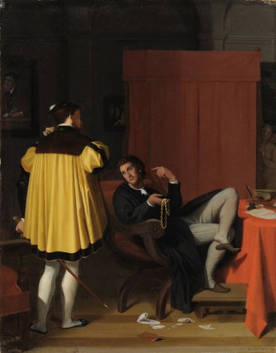 Aretino og udsending af Charles V af Jean Auguste Dominique Ingres