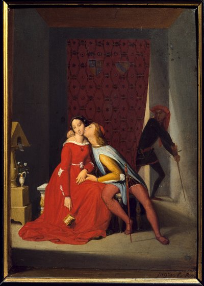 Francesca Da Rimini og Paolo Malatesta. Hustru til Francesca Da Rimini (Francoise de Rimini af Jean Auguste Dominique Ingres