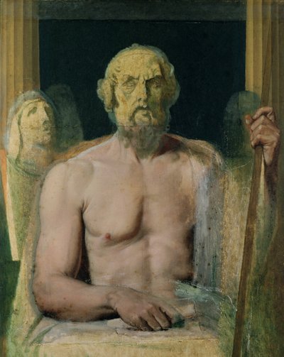 Homer, studie for The Apotheosis of Homer, 1826-27 af Jean Auguste Dominique Ingres