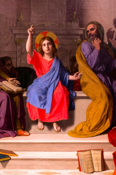 Jesus blandt kirkens doktorer af Jean Auguste Dominique Ingres
