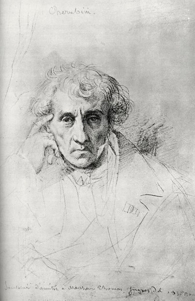 Luigi Cherubini 1760-1842, italiensk komponist, 1830. af Jean Auguste Dominique Ingres