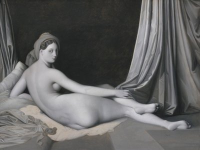 Odalisque i Grisaille, ca. 1824-34 (olie på lærred) af Jean Auguste Dominique Ingres