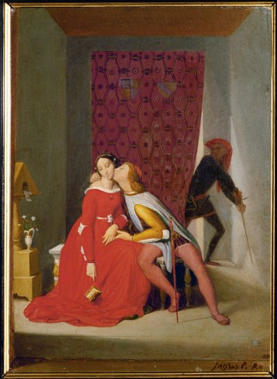 Paolo og Francesca (olie på lærred) af Jean Auguste Dominique Ingres