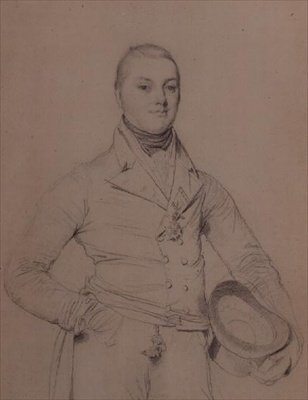 Portræt af admiral Sir Fleetwood Broughton Reynolds Pellew (1789-1861) af Jean Auguste Dominique Ingres