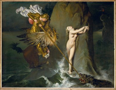 Roger og Angelique, en scene fra Ariosts Orlando ... af Jean Auguste Dominique Ingres