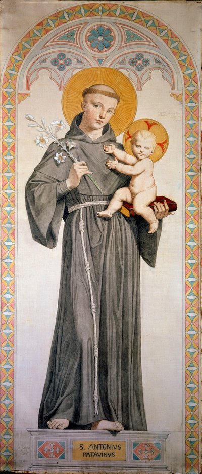 Sankt Antonius af Padova (San Antonio di Padova). Maleri af Jean Auguste Dominique Ingres (1780-1867) af Jean Auguste Dominique Ingres