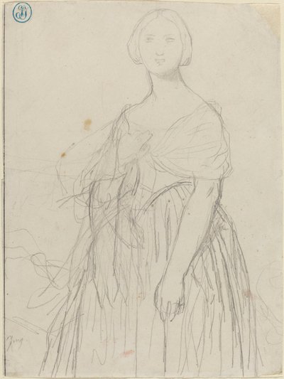 Skitse til Madame Moitessier af Jean Auguste Dominique Ingres