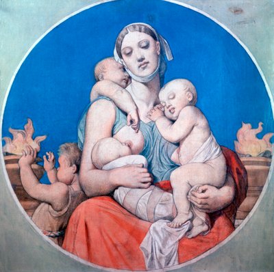 Studie til det farvede glas i Chapelle Saint Ferdinand, 1833 af Jean Auguste Dominique Ingres