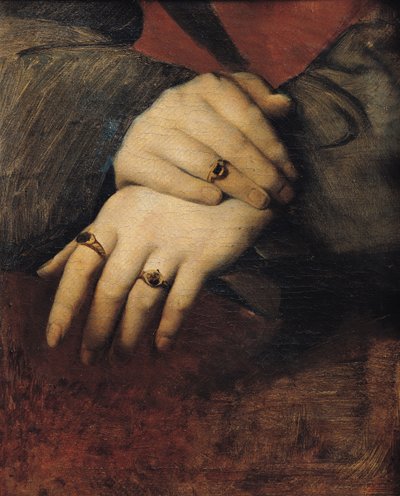 Studie af en kvindes hænder efter portrættet af Maddalena Doni af Raphael af Jean Auguste Dominique Ingres
