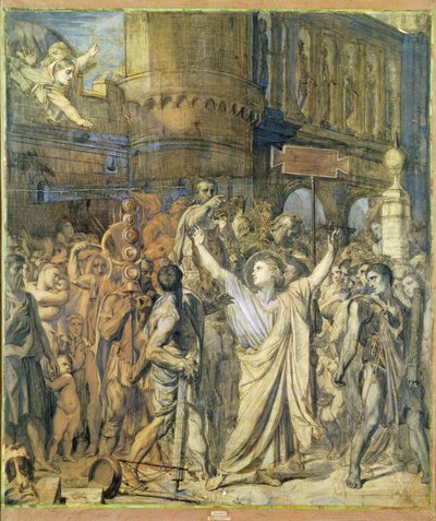 The Martyrdom of St. Symphorian, ca. 1834 (pen og blæk på kalkerpapir) af Jean Auguste Dominique Ingres