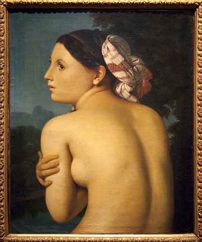 Den badende. Maleri af Jean Auguste Dominique Ingres (1780-1867), Olie på lærred af Jean Auguste Dominique Ingres