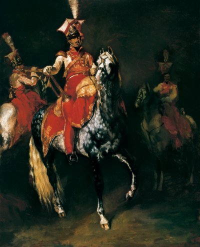Trompetist til hest i Napoleons kejserlige garde. Maleri af Theodore Gericault (1791-1824) af Jean Auguste Dominique Ingres