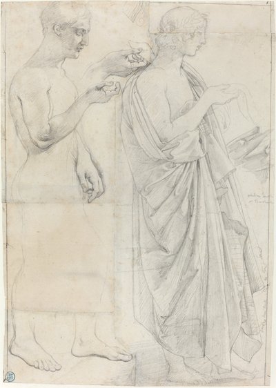 To studier af Virgil af Jean Auguste Dominique Ingres