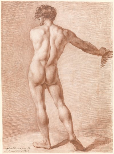 Figurstudie af stående nøgen af Jean Augustin Daiwaille