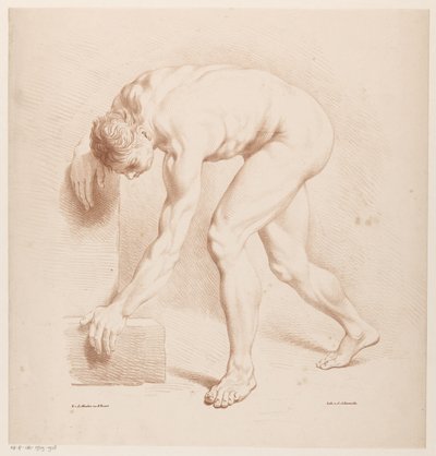 Buet nøgen mand af Jean Augustin Daiwaille