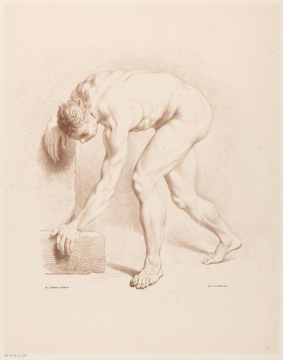 Buet nøgen mand af Jean Augustin Daiwaille