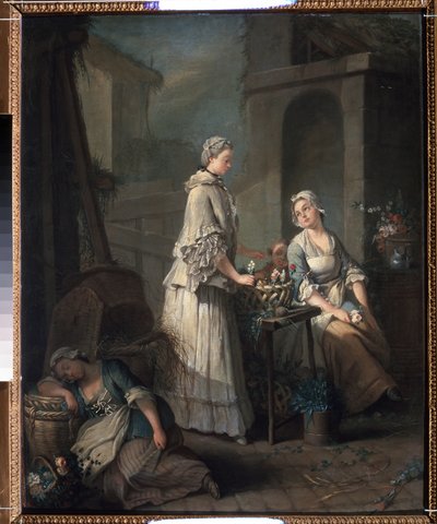 ""Blomsterpigen"" (En blomsterpige) Maleri af Jean-Baptiste (Jean Baptiste) Charpentier (1728-1806) 1795-1799 Pushkin Museum, Moskva af Jean Baptiste Charpentier