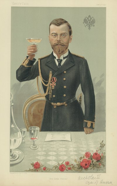 HAM Czar Nicholas II KG (farve litho) af Jean Baptiste (after) Guth
