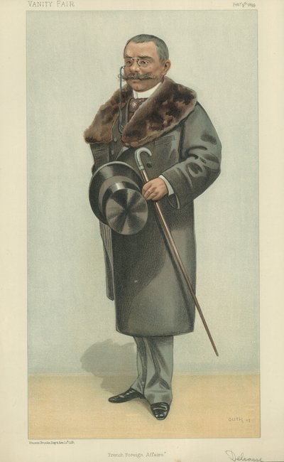 M Theophile Delcasse (farve litho) af Jean Baptiste (after) Guth