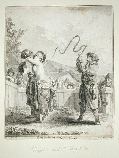 Bøn fra Madame Lapoutkine, graveret af Jean Baptiste Tilliard (gravering) af Jean Baptiste (after) Le Prince