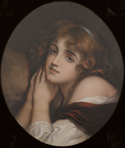 Innocence, portræt af en kvinde (farvet gravering) af Jean Baptiste (manner of) Greuze