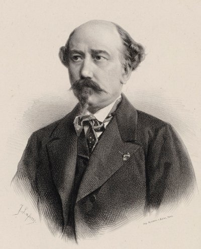 Portræt af komponisten Aimé Maillart 1817-1871. af Jean Baptiste Adolphe Lafosse