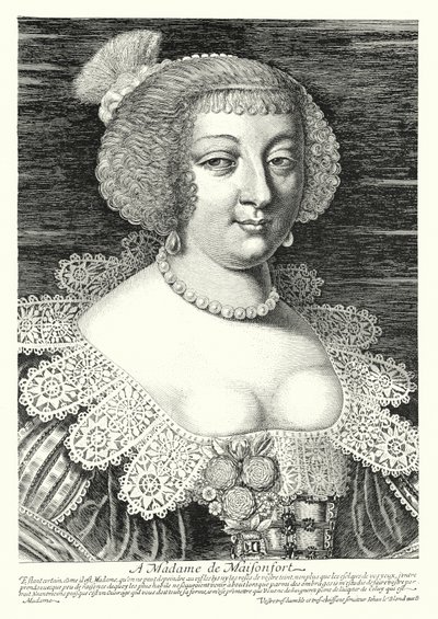 Madame de Maisonfort (gravering) af Jean Baptiste Alexandre (after) Le Blond