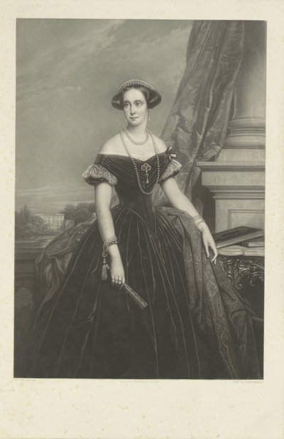 Portræt af Louisa Aug. wilh. Amalia af Preussen, konsort af prins Frederik uden billedtekst til Nic. De Keyser af Jean Baptiste Alfred Cornilliet