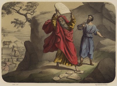Moses bryder lovens tavler af Jean Baptiste Auguste Leloir