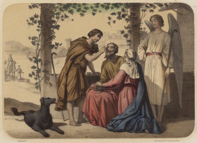 Unge Tobias tilbagevenden af Jean Baptiste Auguste Leloir