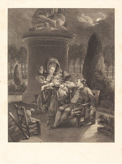 Thuileries aften af Jean Baptiste Blaise Simonet after Pierre Antoine Baudouin