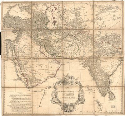 Relief vist ved hachures og billedmæssigt. LC-kopi kommenteret med blæk for at vise grænser. Tilgængelig også via Library of Congress-webstedet som et rasterbillede af Jean-Baptiste Bourguignon dAnville