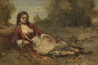 Algerisk kvinde af Jean Baptiste Camille Corot