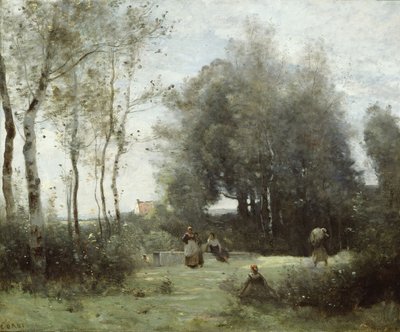 Arleux-Palluel, The Bridge of Trysts, 187172. af Jean Baptiste Camille Corot