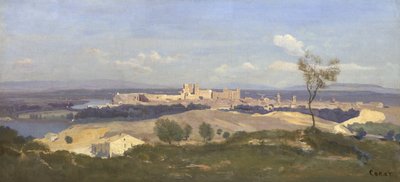 Avignon fra Vesten, 1836 af Jean Baptiste Camille Corot