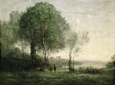 Castel Gandolfo, dansende tyrolske fårehyrder af Jean Baptiste Camille Corot