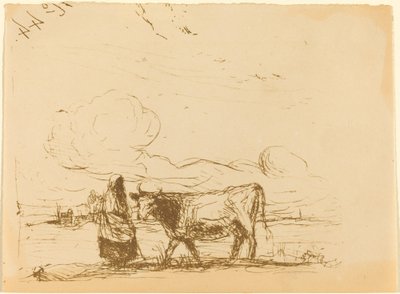Koen og dens vogter Koen og dens vogter, 1860. af Jean Baptiste Camille Corot