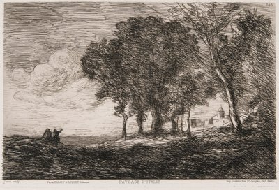 Italiensk Landskab, c1865. af Jean Baptiste Camille Corot