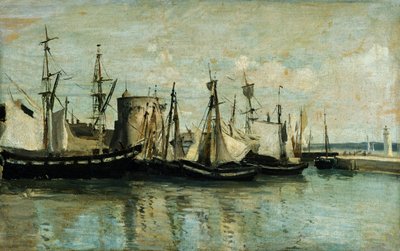 La Rochelle, indgang til tørdok af Jean Baptiste Camille Corot